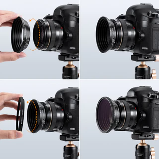 K&F แหวนแปลงหน้าเลนส์เพื่อใส่ฟิลเตอร์ขนาดใหญ่ขึ้น 11in1 Step-up ring set filter สำหรับเลนส์ DSLR (SKU0800)