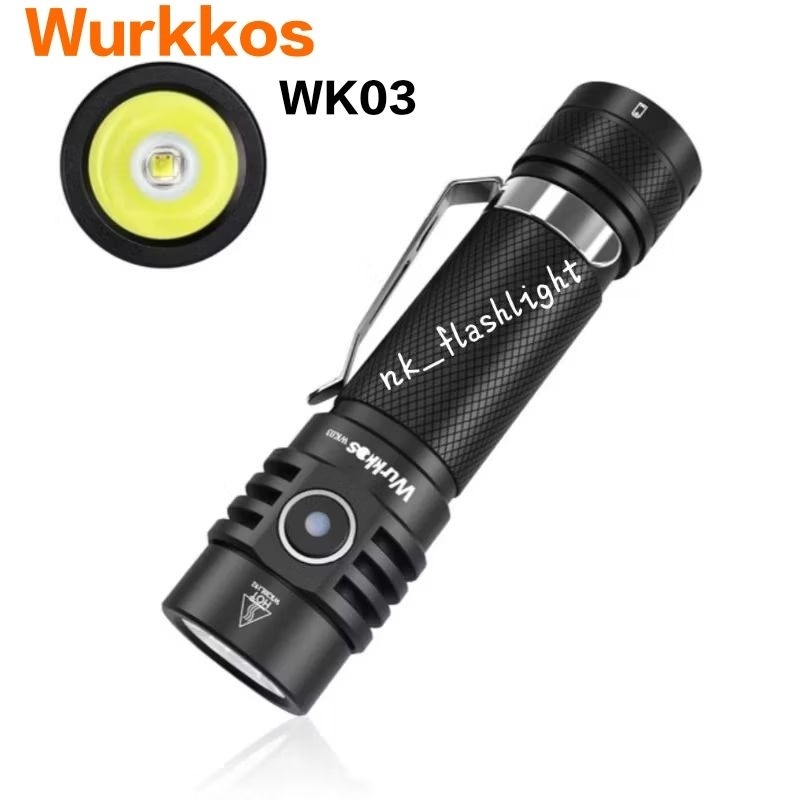 Wurkkos ไฟฉาย EDC WK03 สว่างถึง 1,800 ลูเมนมาในหลอด sst 400 แสง 6,500 k ชาร์จ USB type c แบตเตอรี่ 1
