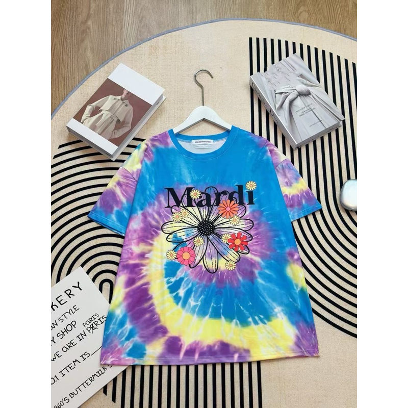 เสื้อยืดมัดย้อม โอเวอร์ไซส์ ลายการ์ตูน /อก44“