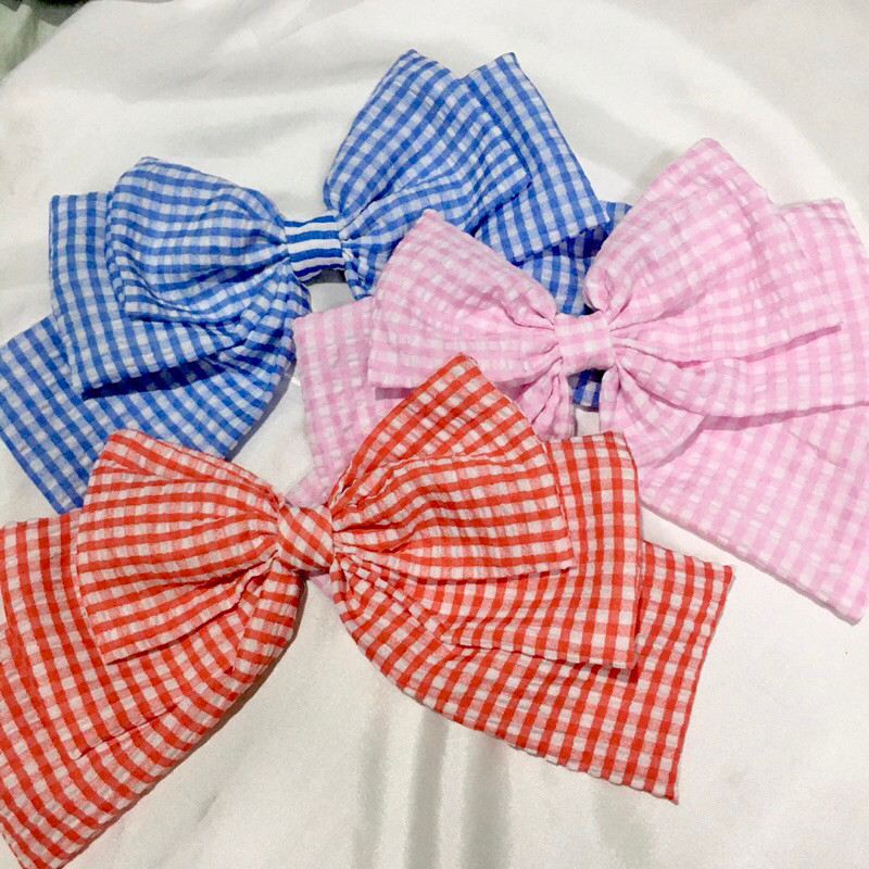 (1ชิ้น) 🎀 New!! กิ๊บโบว์ผ้าลายสก๊อตรุ่น *อัพเดท สีสวยหวานเจี๊ยบบบ