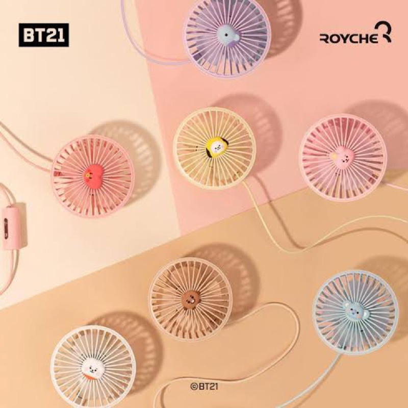 ✅พร้อมส่ง BT21 Les USB Fan ในรถ•คอม•โน้ตบุ๊ค