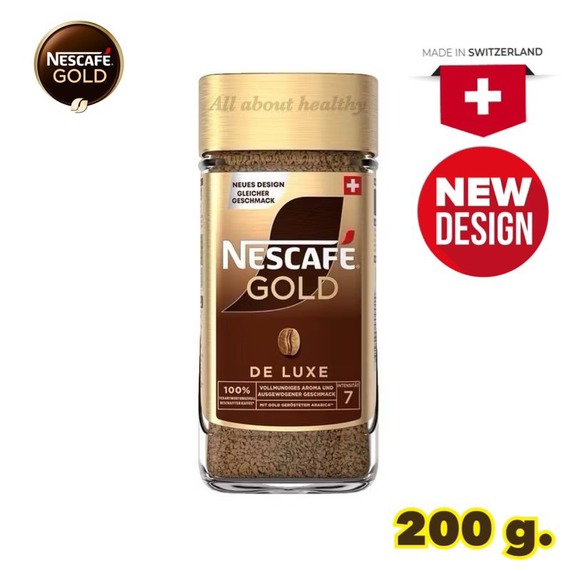 (EXP: 07.2027) พร้อมส่ง!!Nescafe Gold De Luxe เนสกาแฟ เดอลุกซ์ คอฟฟี่ กาแฟสำเร็จรูปชนิดฟรีซดราย 200 กรัม