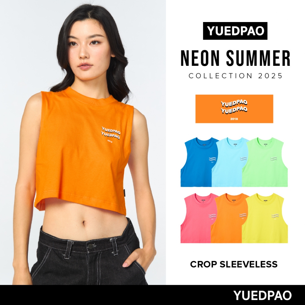 Yuedpao Neon Sleeveless Crop เสื้อนีออน เสื้อสะท้อนแสง เสื้อสงกรานต์ เสื้อยืดเปล่าแขนกุด
