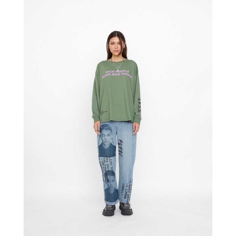 S.V.S.S. LONG SLEEVE SHIRT 064 เสื้อแขนยาวคอกลม unisex สีเขียว
