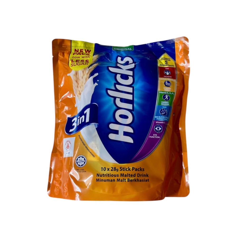 Horlicks ฮอร์ลิค เครื่องดื่มมอลต์ 3in1 10 ซอง