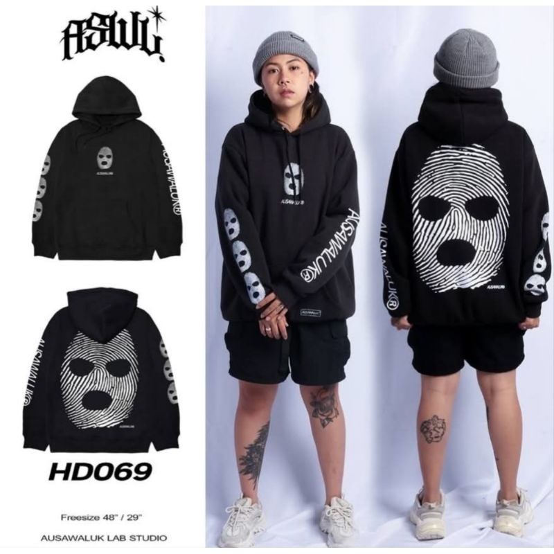 เสื้อฮู้ดแขนยาวลายสตรีท  AUSAWALUK HOODIE ✨🔥 เสื้อแขนยาวฮู้ดสกรีนลาย เสื้อกันหนาวแขนยาว