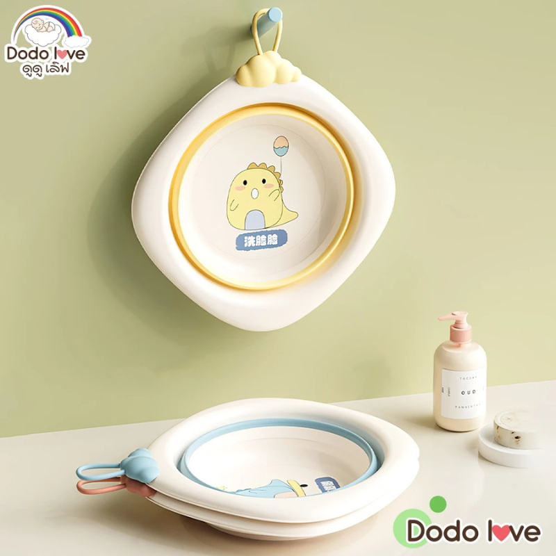 กะละมังพับได้ กะละมัง ทนความร้อน ซิลิโคนอเนกประสงค์ ใช้สำหรับล้างหน้า มือ เท้า ตั้งแคมป์ได้ - รูปที่ 5