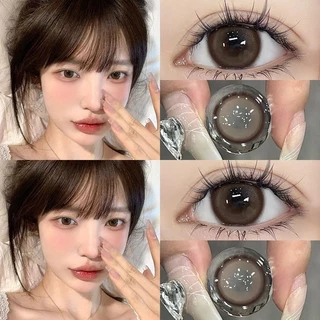 [2คู่ get free gift🎁 ] เลนส์สไตล์ประจำวัน คอนแทคเลนส์สี เลนส์แฟชั่น คอนแทคเลนส์สีเทา ButterdBean-14.2mm