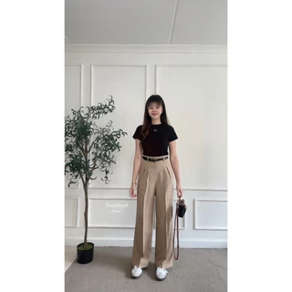 🚀ส่งด่วน | Bloom Pants กางเกงกระบอกใหญ่ แต่งจีบ ผ้าสโนว์สลาฟ ยาว 41 นิ้ว