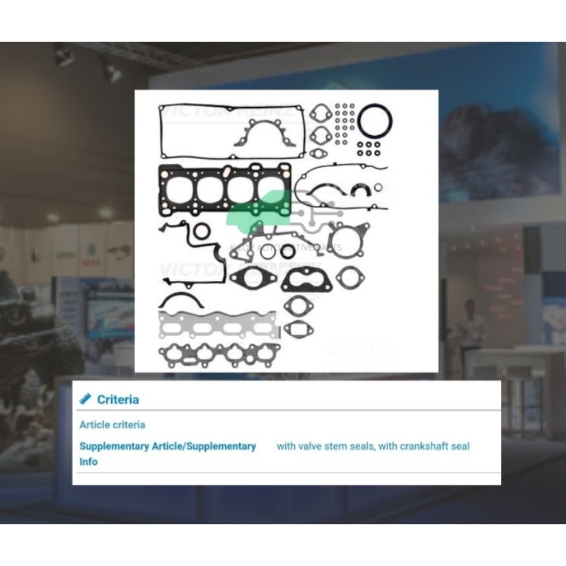 01 52677 01 ประเก็นชุดใหญ่ (Victor Reinz เยอรมัน) Mazda B3 Familia 323, 8CB6-10-271