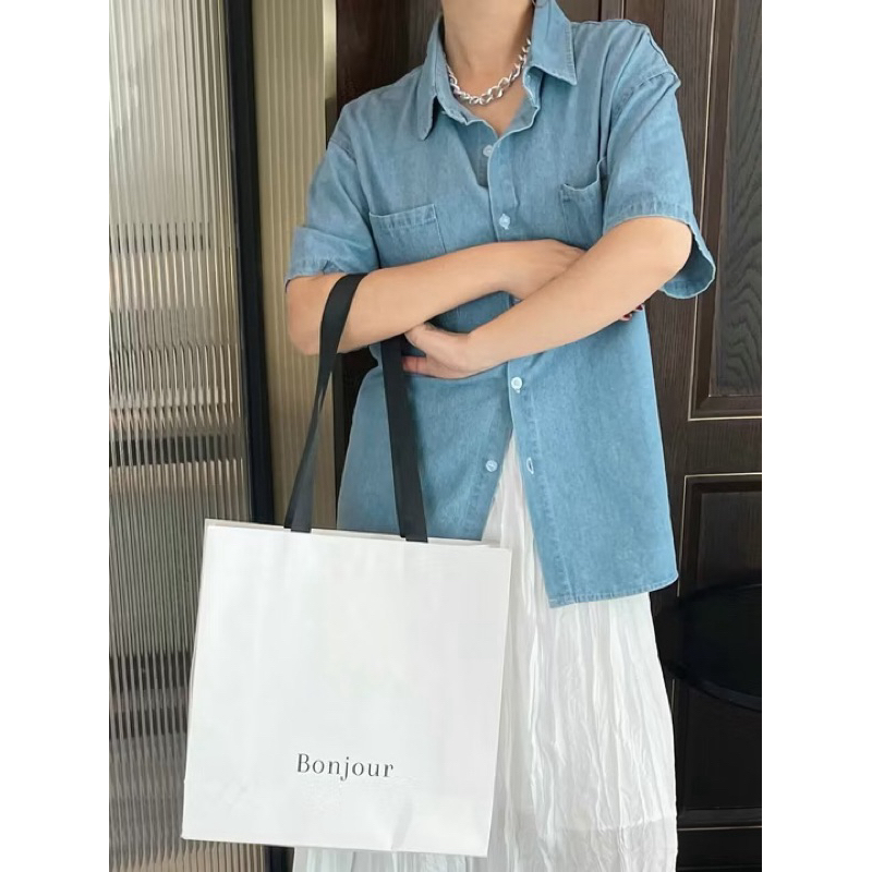 เสื้อเชิ้ตยีนส์ ป้าย Hey uiui (มือสอง)