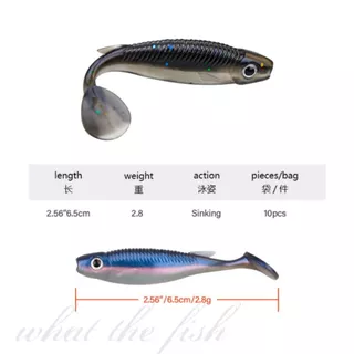 ปลายาง ซองละ 10 ตัว ขนาด6.5cm 2.8g เหยื่อยาง ไปยังตกปลาช่อน ปลายางเท็กซัส ปลายางหัวจิ๊ก R164