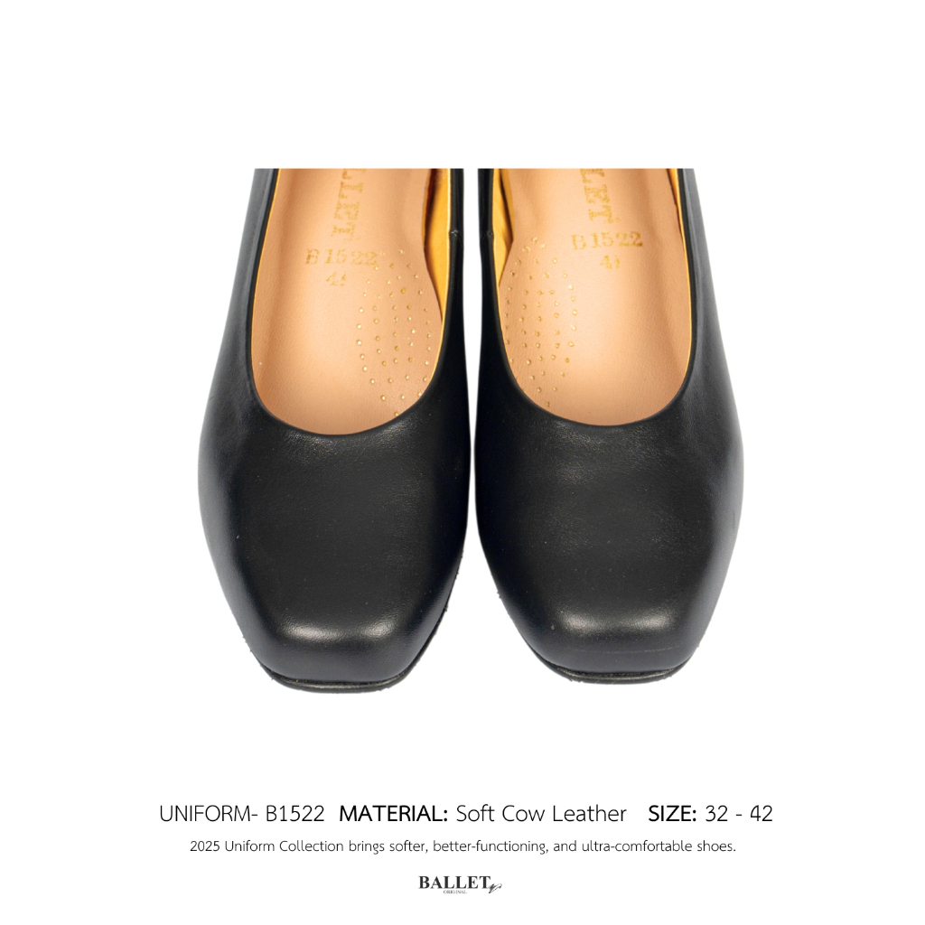 รองเท้าคัทชูหนังแท้ รุ่น B1522 (ส้นสูง 1.5 นิ้ว) Ballet รูปที่ 7