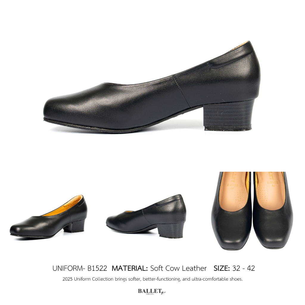 รองเท้าคัทชูหนังแท้ รุ่น B1522 (ส้นสูง 1.5 นิ้ว) Ballet รูปที่ 4