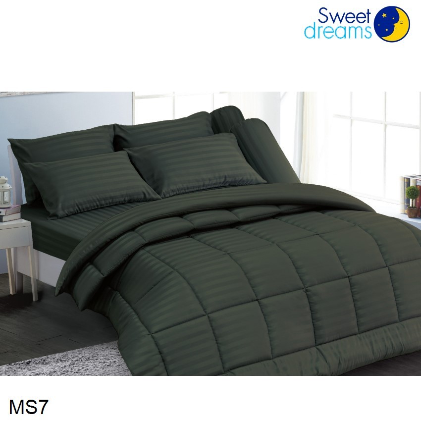 Sweet Dreams Stripe ชุดผ้าปูที่นอน ลายริ้ว สีเขียวเข้ม Dark Green MS7