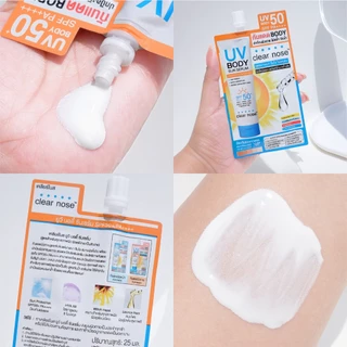 [โปรแรง]กันแดดตัวเคลียร์โนสบอดี้ Clear Nose UV Body Sun Serum SPF50+ PA++++ แบบซอง 25ml 1ซอง(UBS)