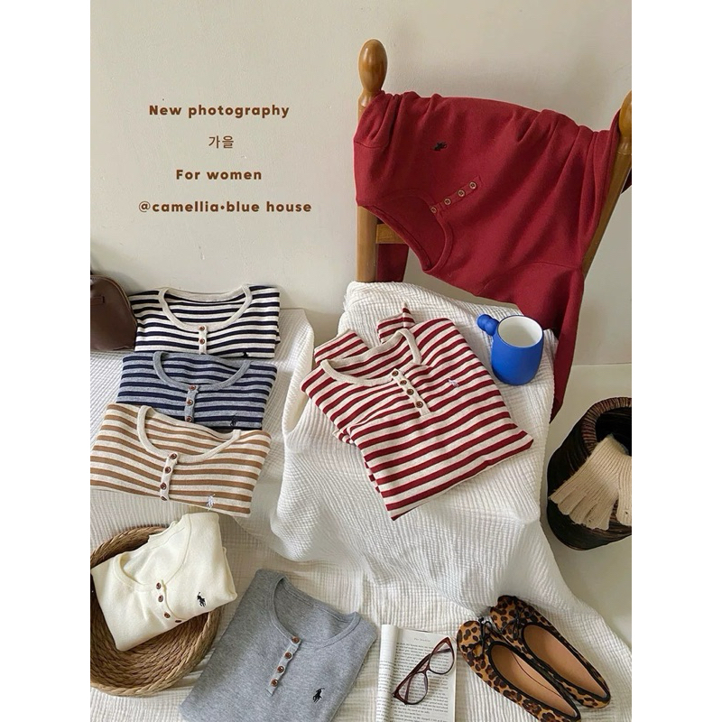 PICHA_BRAND : NEW STRIPE COZY POLO