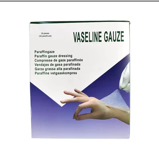 Vaseline Gauze ตาข่ายติดแผล ผ้าก๊อซเคลือบวาสลีน 1 กล่อง/ 10ซอง