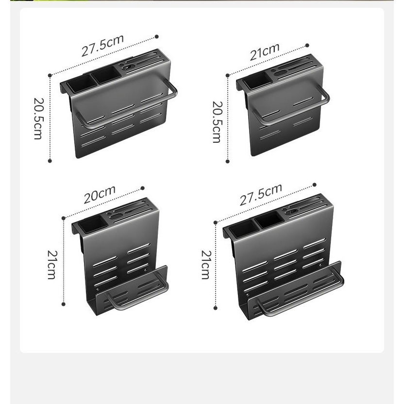 กล่องเก็บช้อนส้อม, ชั้นวางครัว, ราวระบายน้ําติดผนัง, ที่ใส่ตะเกียบ, ไม่เจาะรู, สแตนเลส, สีดํา - รูปที่ 7