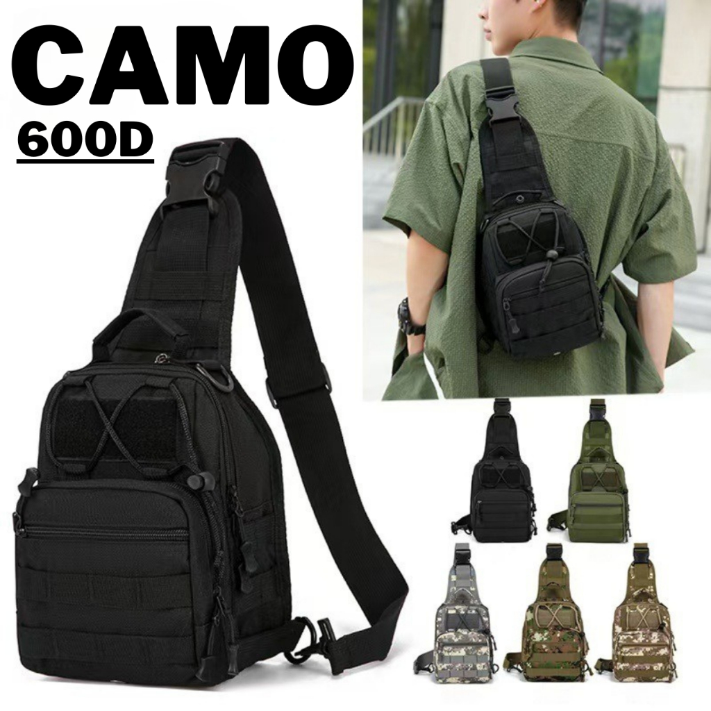 CAMO 600D กระเป๋าคาดอก สะพายข้าง ทหาร แคมป์ปิ้ง เดินป่า