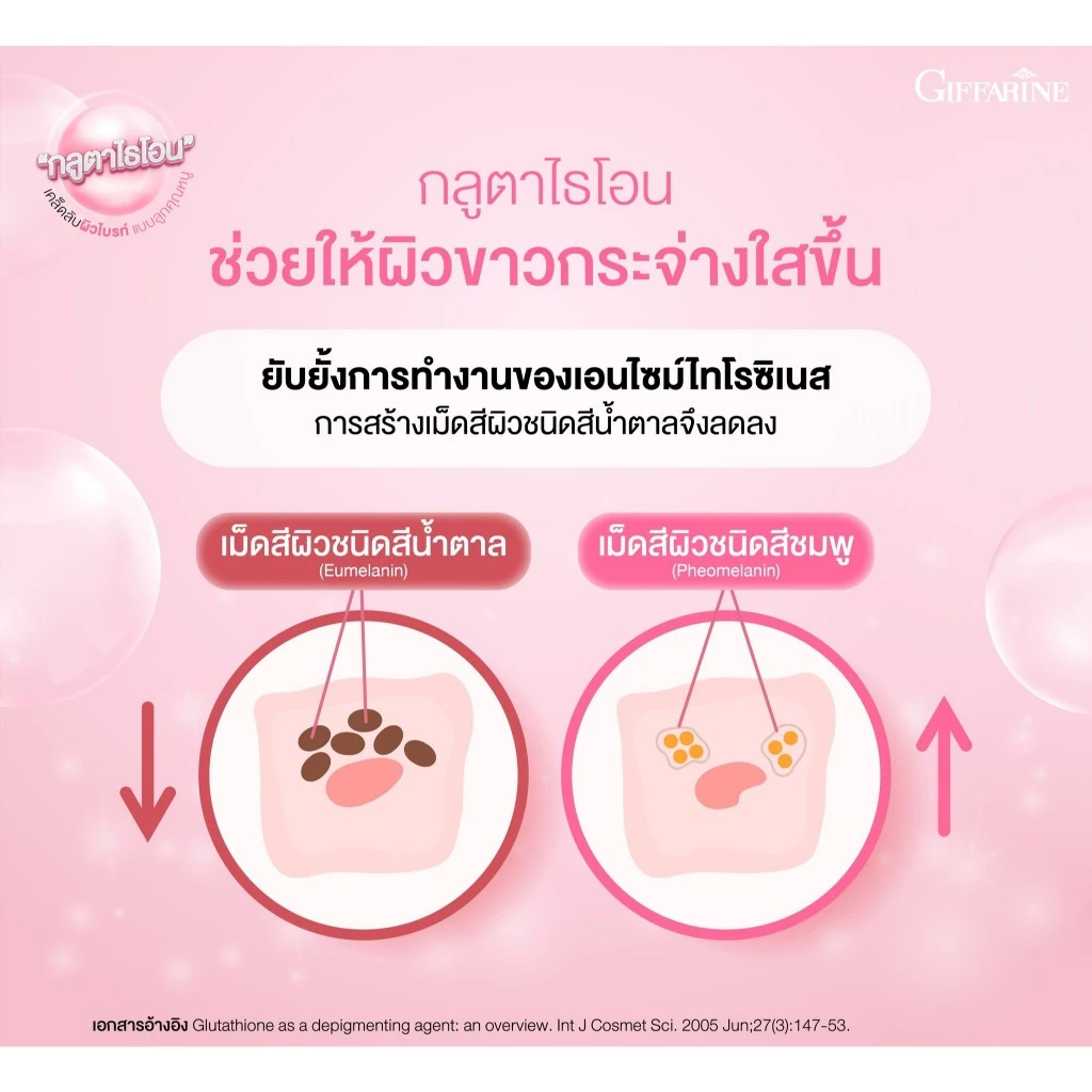 กลูต้า พิงค์ กิฟฟารีน แบบเม็ดเคี้ยว วิตามินผิว บำรุงผิว ผิวขาว Gluta giffarine กลูต้าไธโอน กูลต้า วิตามินผิว ลดสิวหน้าใส thumbnail 7