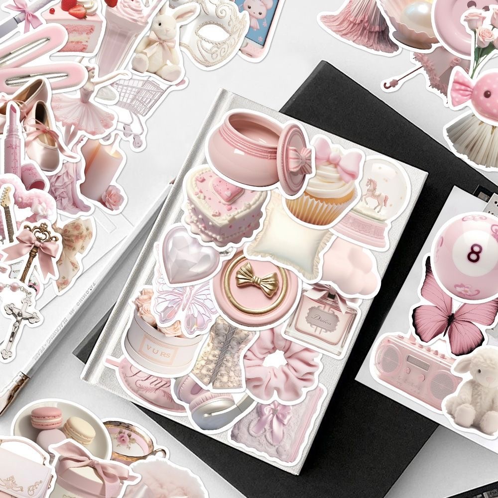 1 แพ็ก 50 ชิ้น สีชมพู บัลเล่ต์ การ์ตูน สติ๊กเกอร์ ใช้ตกแต่งกระเป๋าเดินทาง เคสไอแพด แก้วน้ำ เคสโทรศัพท์ แล็ปท็อป กีตาร์ - รูปที่ 5