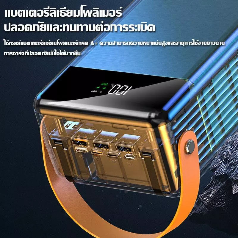 [ซื้อ 1 ฟรี 1💥]พาวเวอร์แบงค์ power bank ของแท้ 100% แบตสำรอง ไฟled แอม แบตสำรอง 100000 mah ของแทั ของแทั ชาร์จเร็ว100W thumbnail 5