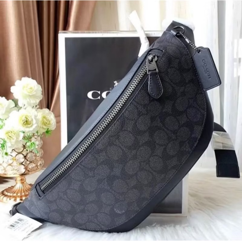 🎀(สด-ผ่อน) คาดอก CV926 F78777 78777 WARREN BELT BAG IN SIGNATURE CANVAS