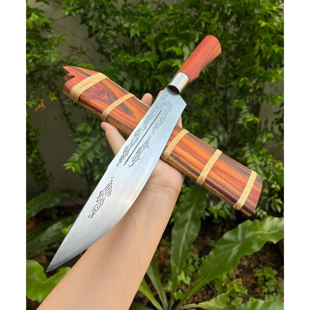 มีดควาญ มีดโบวี่ Bowie มีดเหน็บ E-Nep มีดจีหนองสอ Camp มีดเดินป่า ใบ 11.5” เหล็กตลป. SK5 ตีร้อน คอสแ