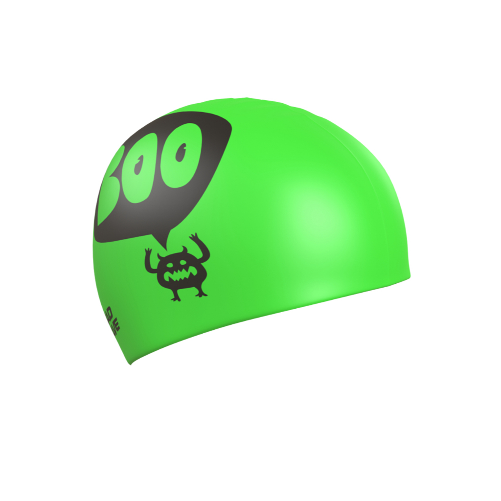 MAD WAVE หมวกว่ายน้ำ พิมพ์ลาย Boo สีเขียว Swimming cap
