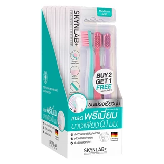 Skynlab แปรงสีฟันดีพคลีนมีเดียมซอฟท์ 3ชิ้น