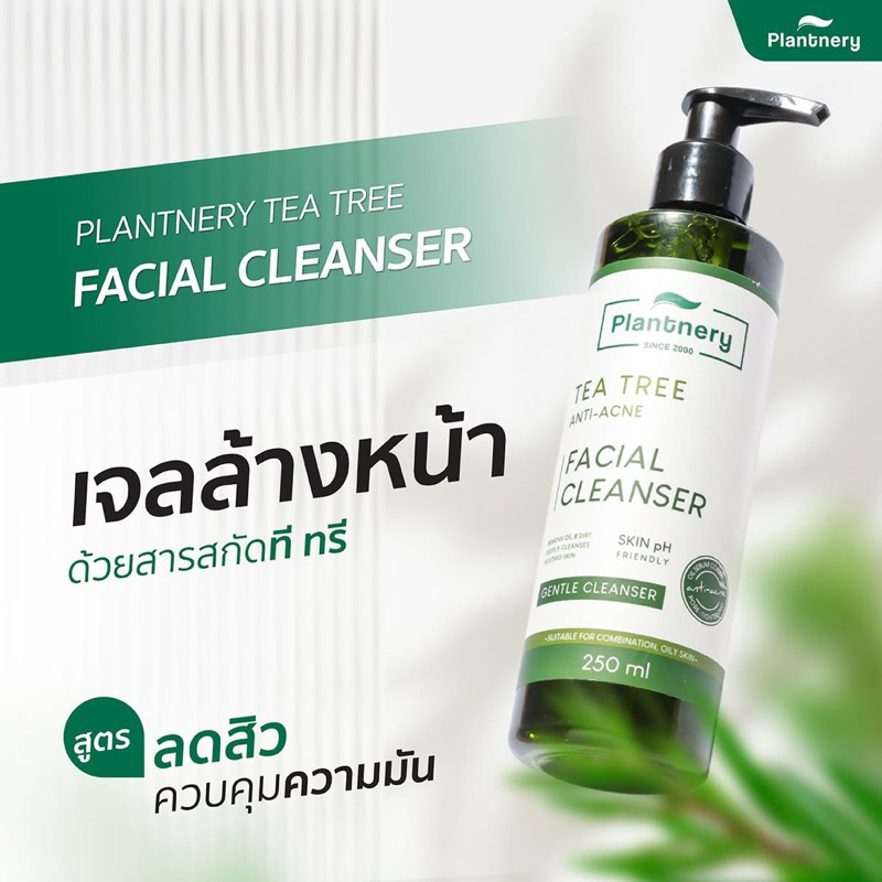Plantnery Tea Tree Facial Cleanser 250ml. เจลล้างหน้าสูตรอ่อนโยน