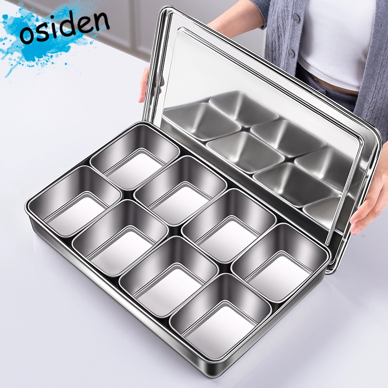 osidenth สแตนเลสใส่อาหาร  กล่องใส่อาหารสแตนเลสเกรด304 กล่องใส่เครื่องปรุงสแตนเลส ใส่เครื่องปรุง