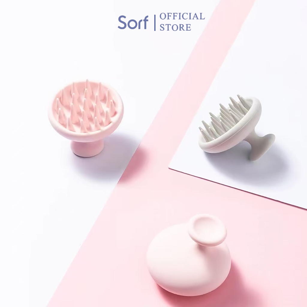 Sorf แปรงสระผม Scalp Massager Shampoo Brush สระผมให้สะอาดยิ่งขึ้น วัสดุจากข้าวสาลีเป็นมิตรกับสิ่งแวดล้อม นวดหนังศีรษะ