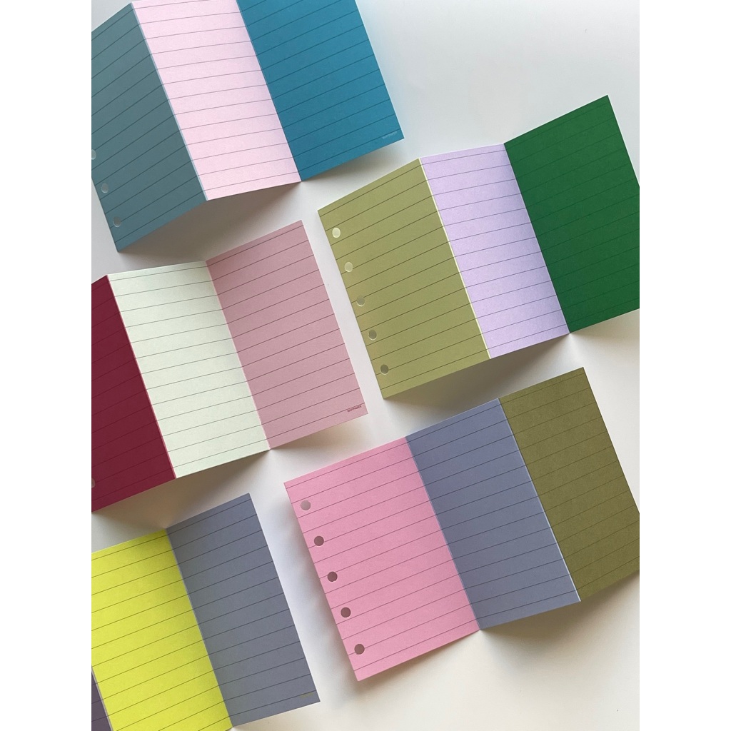 WHYpaper｜กระดาษ M5 แบบเล่นสี 25แผ่น ซีรีส์โบรชัวร์ FOLD พับสามทบ 105x185มม. 120แกรม พิมพ์สองหน้า สมุดแพลนเนอร์