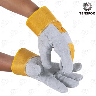 Tensfox ถุงมือหนัง ถุงมือช่างเชื่อม ถุงมือหนังงานเชื่อม แบบคู่ ใช้ป้องกันทั่วไป งานช่าง งานเชื่อมเหล็ก