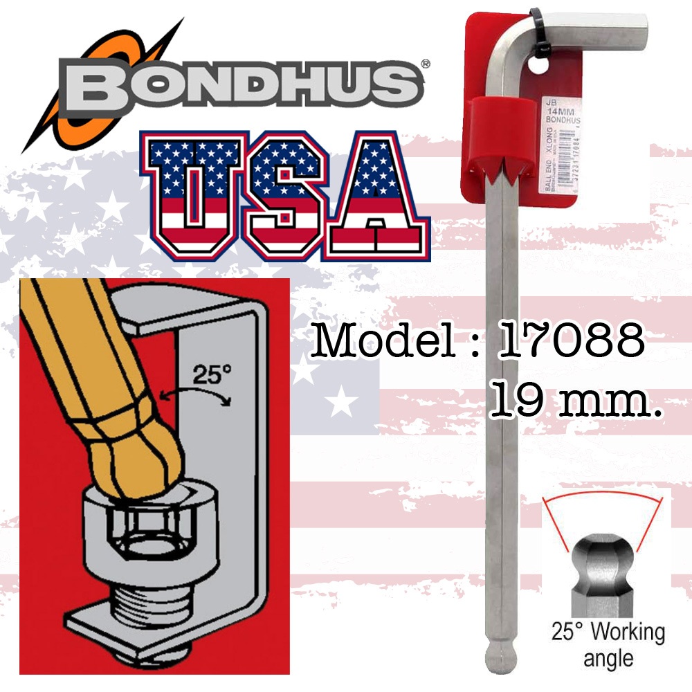 BONDHUS ประแจหัวบอล 17 - 19 มิล BriteGuard Balldriver USA