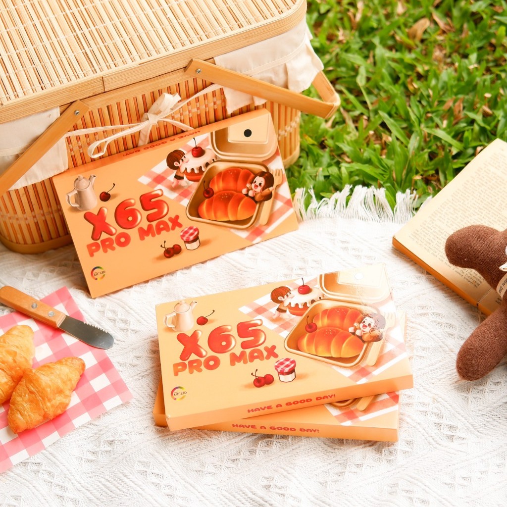 (รุ่นอัพเกรด) X65 PRO MAX รุ่นครัวซองต์ หน้าจอ AMOLED ใหม่ล่าสุด แถมสายถักพรีเมี่ยม+สายลายจุด+เคส+ฟิ