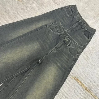💜919JEANS💜 สีฟ้าซีดจาง กางเกงยีนส์ กางเกงยีนส์ผู้หญิง กางเกงยีน ยีนส์ เอวสูง
