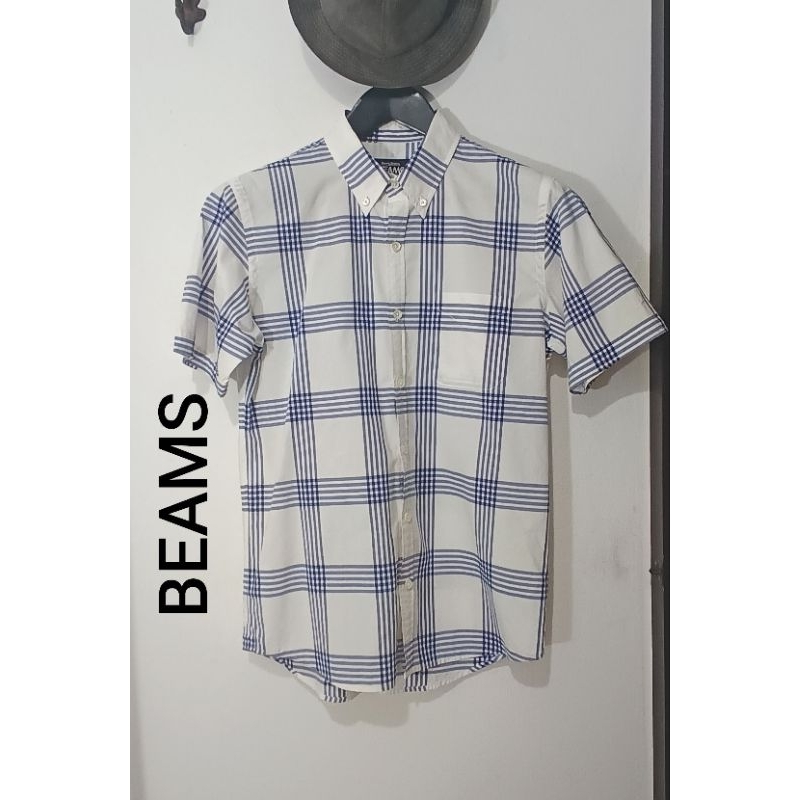 Beams ขนาด  M ลายตาราง มือสอง อก 39 นิ้ว T024