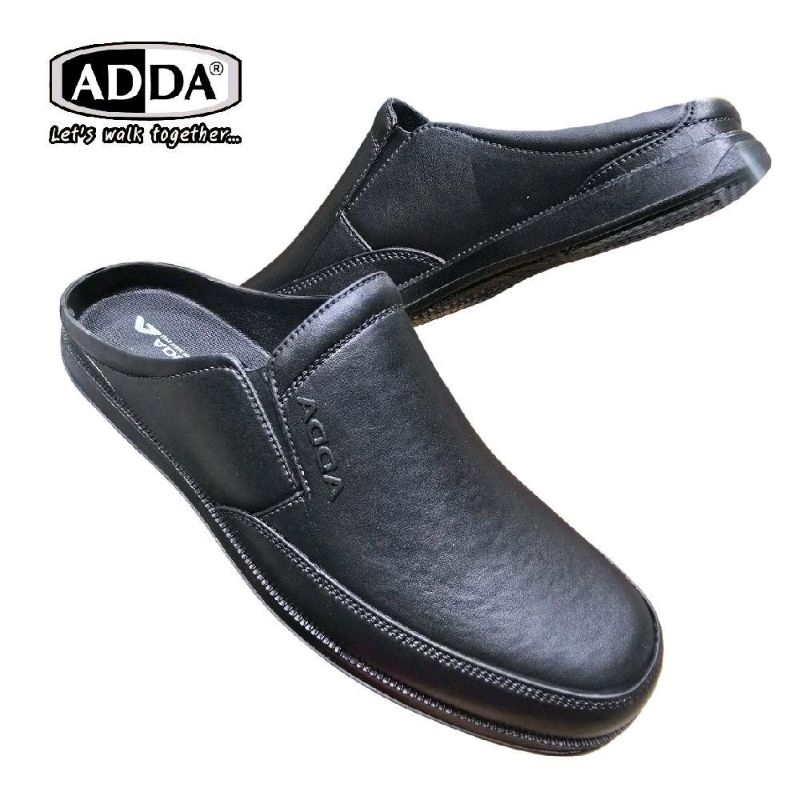 รองเท้า ADDA รุ่น17501/17601 รองเท้าคัชชู สีดำปิดหัวเปิดท้าย เบอร์ 7-11