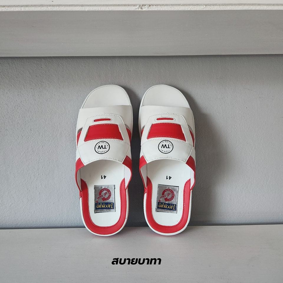 TAYWAN รองเท้าแตะชาย สีขาวสลับแดง ไซส์ 40-46 รุ่น 795