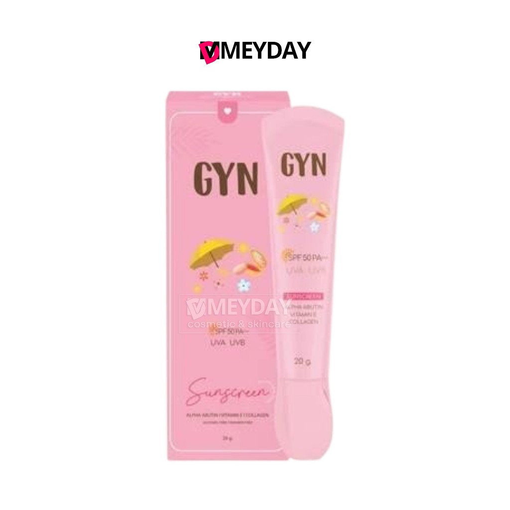 กันแดดจินน์ GYN หลอดสีชมพู กันแดดหน้าเนียนฉ่ำพร้อมบำรุง (ไม่แถมกันแดดแบบซอง)