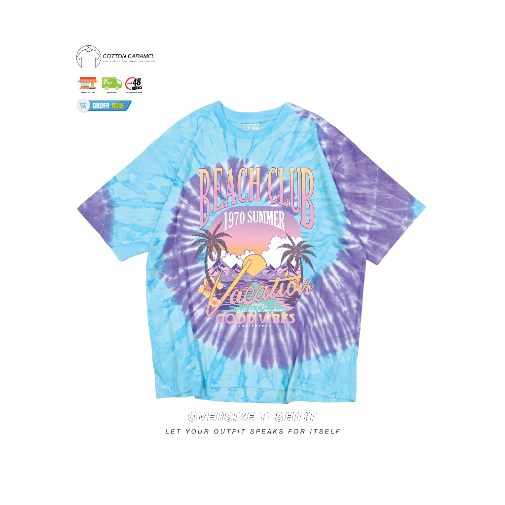 เสื้อยืดโอเวอร์ไซต์ Oversize มัดย้อม พาสเทล ลายน่ารัก มีบริการเก็บเงินปลายทาง (C-079) ราคา ถูกที่สุด ดีลบีเคเค แกลเลอรีภาพที่ 3