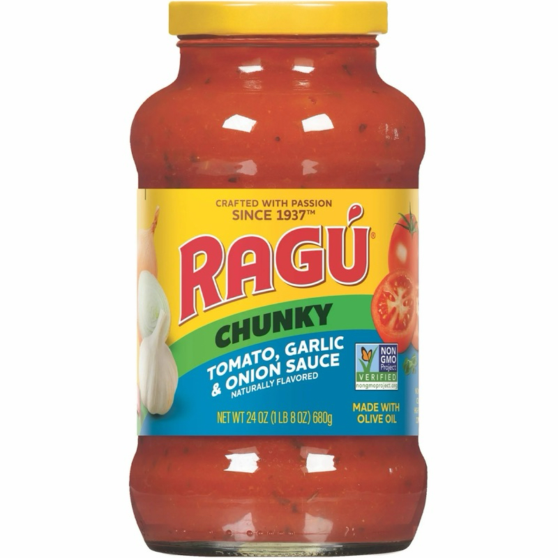 ซอสราคุ ชังกี้ มะเขือเทศ กระเทียม และหัวหอม 737 กรัม - Ragu Chunky Tomato Garlic & Onion Sauce 737g