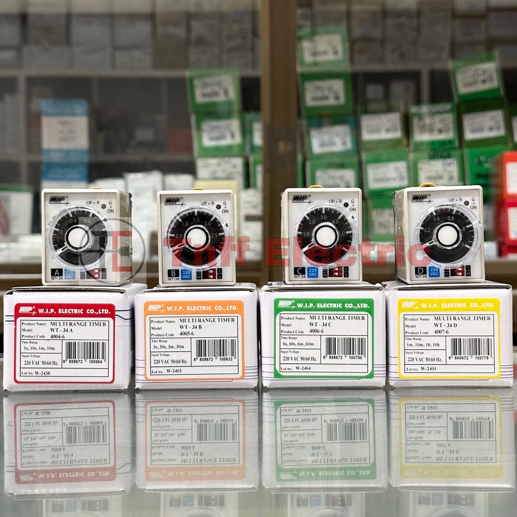 WIP WT-34A, WT-34B, WT-34C, WT-34D (คอยล์ 220VAC) ไทม์เมอร์ รีเลย์