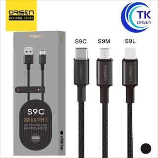 ราคาถูก Orsen by Eloop S9 / S9L / S9M / S9C สายชาร์จ ไนลอนถัก USB Data Cable 2.1A สำหรับ L/Micro USB/Type C
