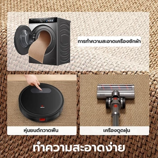 Brightever พรมปูพื้นห้องครัว พรมเช็ดเท้าห้องนอน ผ้าลินินธรรมชาติ ซับน้ำได้ดี แห้งไว กันลื่น ทำความสะอาดง่าย