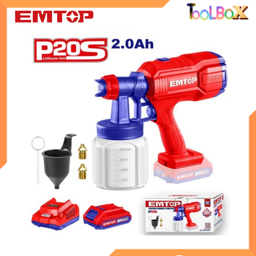 EMTOP รุ่น ELSG20256 กาพ่นสีไร้สาย 20V