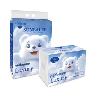 BIG-LUXURY-CLOUD 🌻ทิชชู่หมีก้อนเมฆ 1แพ็ค 2ห่อ มาใหม่ ห่อใหญ่มาก หนา 4 ชั้น ซึมซับดีเยี่ยม ผลิตจากเยื้อไม้ไผ่ธรรมชาติ 🌻